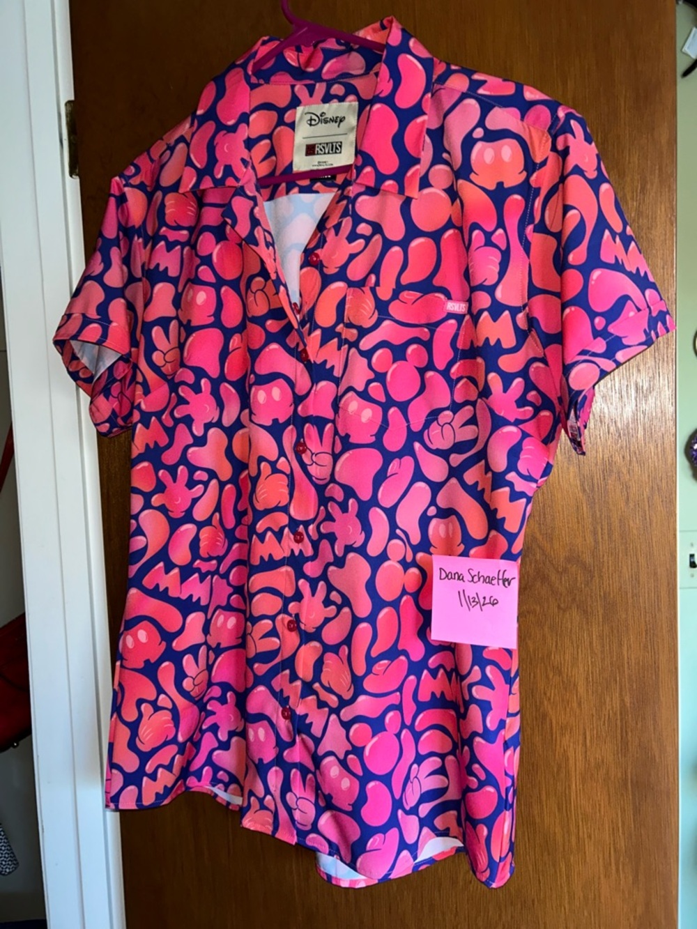 RSVLTS women’s large Disney Mickey “ glo with the flow” shirt